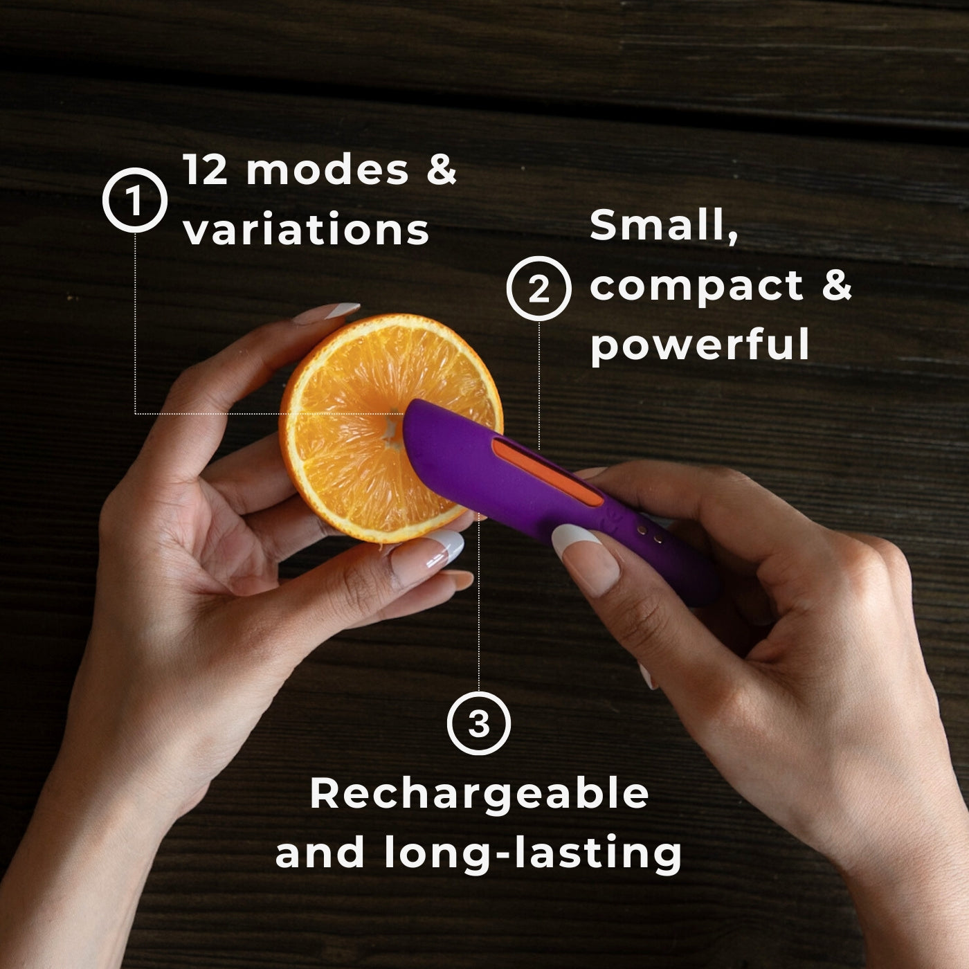 Dia Mini Violet is a small and compact bullet massager for women. It is a rechargeable bullet vibrator.