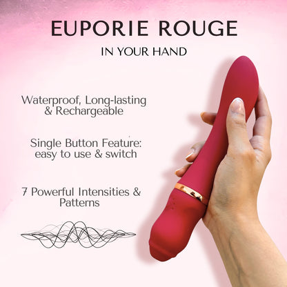 Euporie Rouge is a handheld massager available in India with 7 powerful intensities.