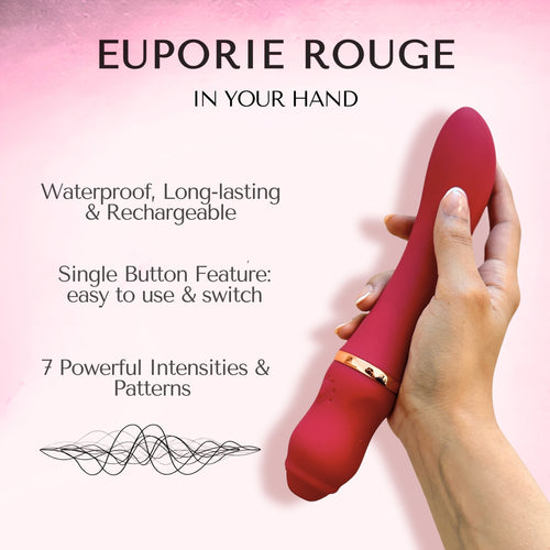 Euporie Rouge is a handheld massager available in India with 7 powerful intensities.