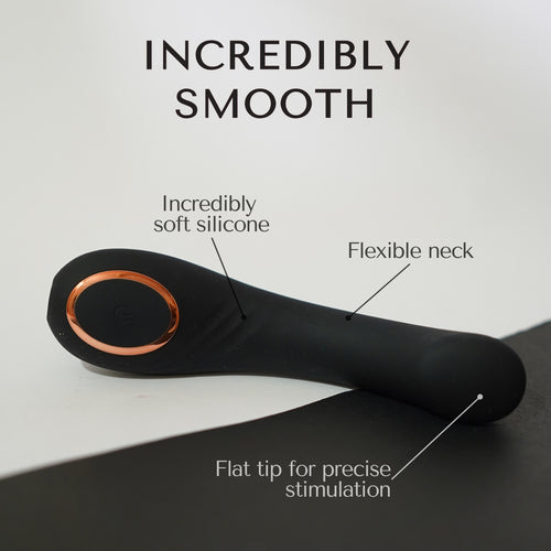 Luna Noir is an incredibly soft personal massager available in India and features a flexible neck and a flat tip for precise use and wellness.